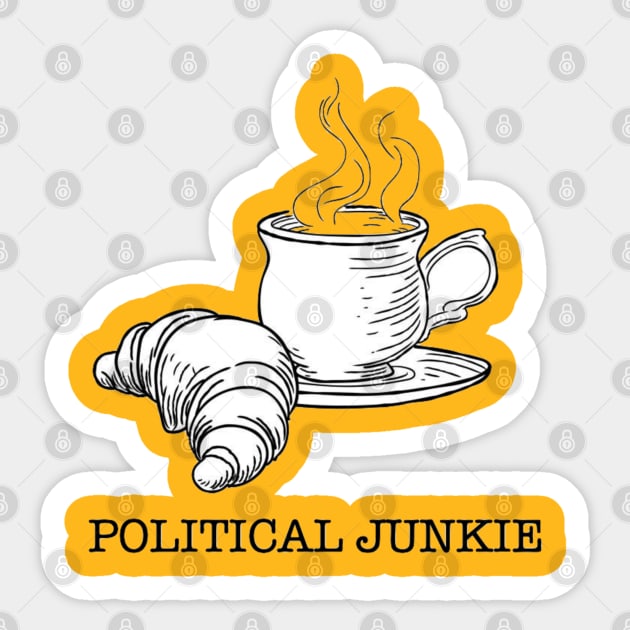 Breakfast Crew Political Junkie 2 sided inspired by Joe Pera Sticker by The Curious Cabinet
